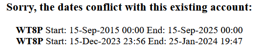 eQSL is reporting an error that the thing I want to do - have a call sign be able to exist in multiple places, but select the place – is not supported
